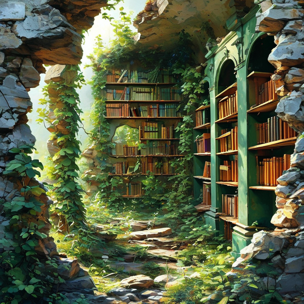 废墟图书馆:时光褶皱中的智慧绿洲